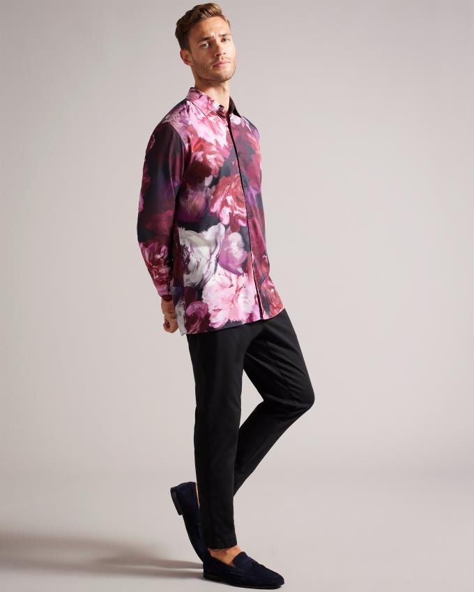 Chemises Ted Baker Long Sleeve Floral Rose Homme | JRD-19819066